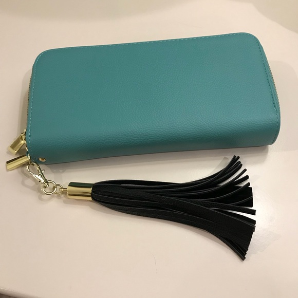 Handbags - Turquoise Black & Gold Wallet - Wristlet NWOT 8x4
